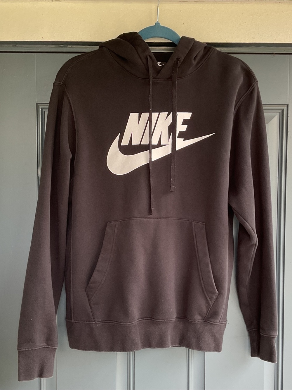 Nike Dark Brown Hoodie with White Swoosh